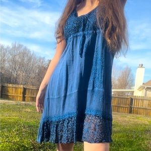 VTG 90s blue fairy peasant dress 💙